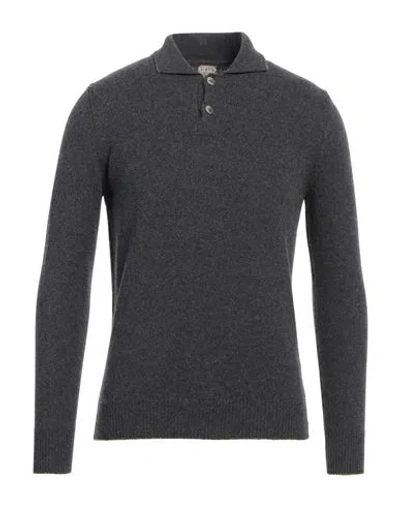 H953 Man Sweater Lead Size 50 Merino Wool In Grey