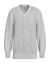 H953 Man Sweater Light Grey Size 44 Merino Wool In Gray