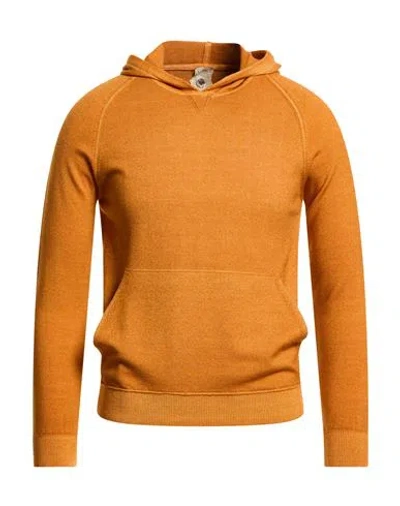 H953 Man Sweater Mandarin Size 44 Merino Wool In Orange