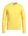H953 Man Sweater Marigold Size 38 Merino Wool In Gold