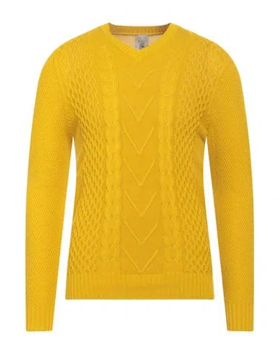 H953 Man Sweater Marigold Size 44 Cotton In Yellow