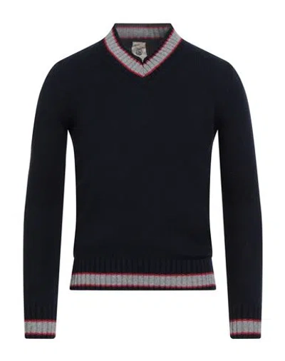 H953 Man Sweater Midnight Blue Size 36 Merino Wool
