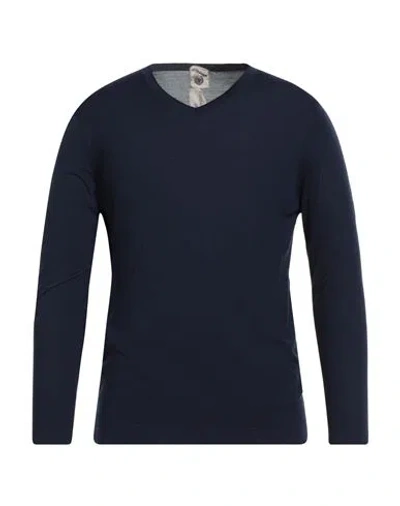 H953 Man Sweater Midnight Blue Size 38 Merino Wool