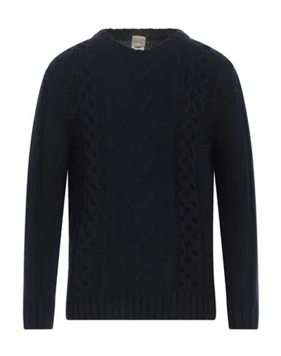 H953 Man Sweater Midnight Blue Size 40 Merino Wool In Black