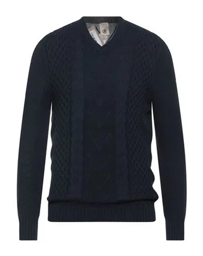 H953 Man Sweater Midnight Blue Size 46 Cotton