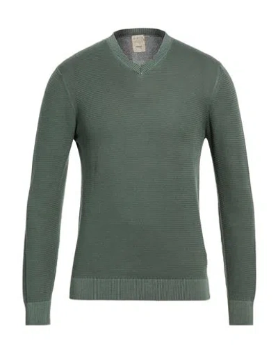 H953 Man Sweater Military Green Size 36 Cotton