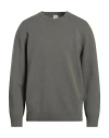 H953 Man Sweater Military Green Size 36 Wool In Gray