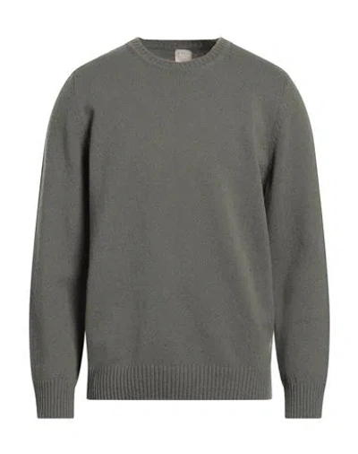 H953 Man Sweater Military Green Size 36 Wool In Gray