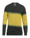 H953 Man Sweater Military Green Size 42 Cotton