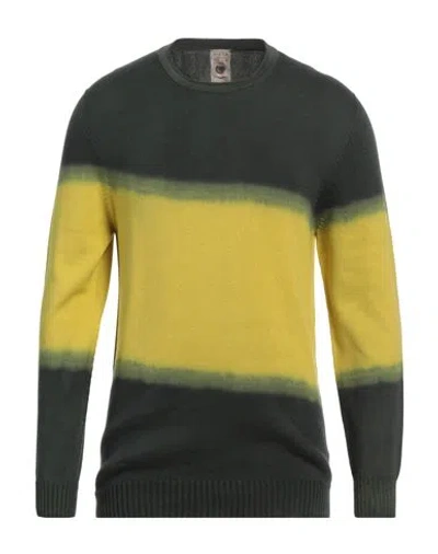 H953 Man Sweater Military Green Size 42 Cotton