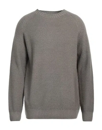 H953 Man Sweater Military Green Size 44 Merino Wool In Gray
