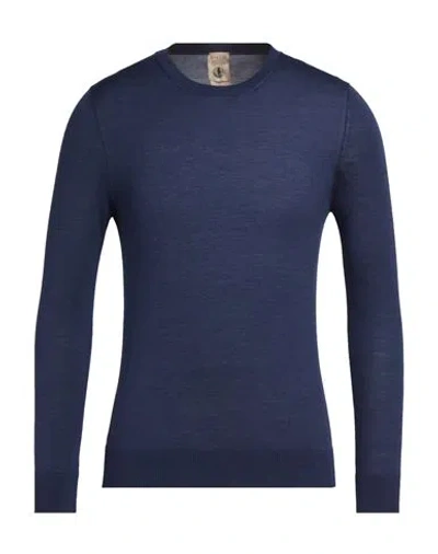 H953 Man Sweater Navy Size 38 Super 140s Wool, Silk, Cashmere In Blue