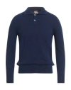 H953 Man Sweater Navy Size 40 Merino Wool