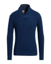 H953 Man Sweater Navy Size 46 Merino Wool In Blue