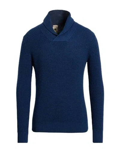 H953 Man Sweater Navy Size 46 Merino Wool In Blue