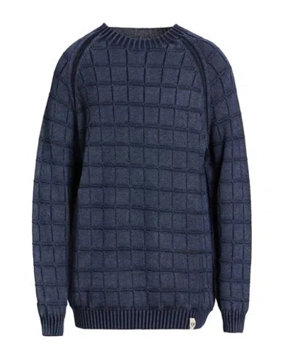 H953 Man Sweater Navy Size 46 Merino Wool In Blue