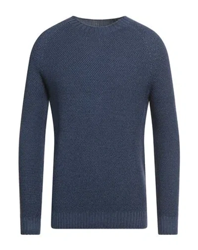 H953 Man Sweater Navy Size 50 Merino Wool