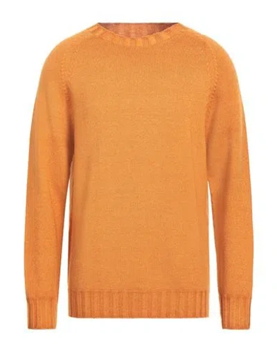 H953 Man Sweater Ocher Size 44 Merino Wool In Yellow
