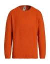 H953 Man Sweater Orange Size 44 Merino Wool