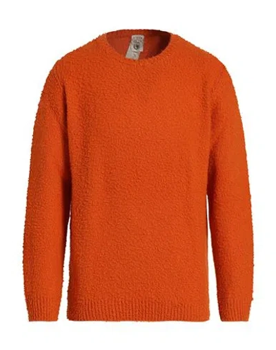 H953 Man Sweater Orange Size 44 Merino Wool