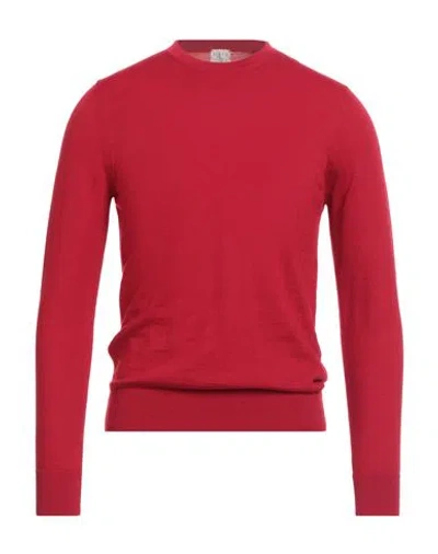 H953 Man Sweater Red Size 36 Merino Wool