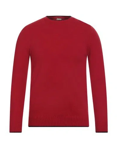 H953 Man Sweater Red Size 44 Merino Wool