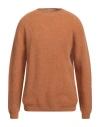 H953 Man Sweater Rust Size 44 Merino Wool In Brown