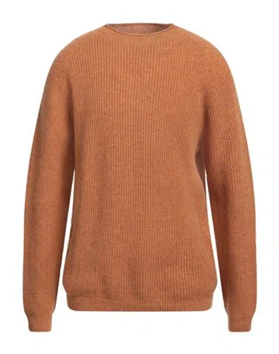 H953 Man Sweater Rust Size 44 Merino Wool In Brown