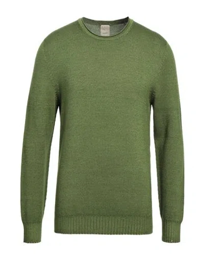 H953 Man Sweater Sage Green Size 44 Merino Wool