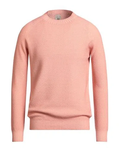 H953 Man Sweater Salmon Pink Size 38 Merino Wool