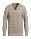 H953 Man Sweater Sand Size 40 Merino Wool In Neutral