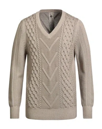 H953 Man Sweater Sand Size 40 Merino Wool In Neutral