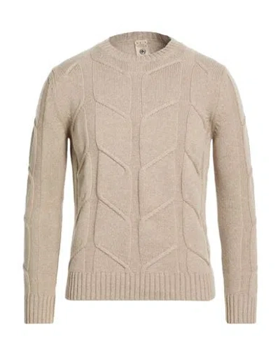 H953 Man Sweater Sand Size 40 Super 130s Wool, Cashmere In Brown