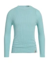 H953 Man Sweater Sky Blue Size 44 Cotton