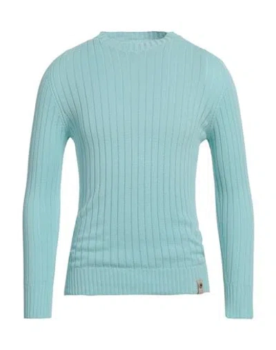 H953 Man Sweater Sky Blue Size 44 Cotton