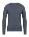 H953 Man Sweater Slate Blue Size 38 Merino Wool