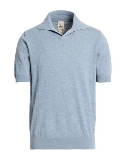 H953 Man Sweater Slate Blue Size 40 Cotton