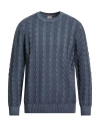 H953 Man Sweater Slate Blue Size 44 Merino Wool