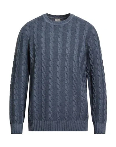 H953 Man Sweater Slate Blue Size 44 Merino Wool