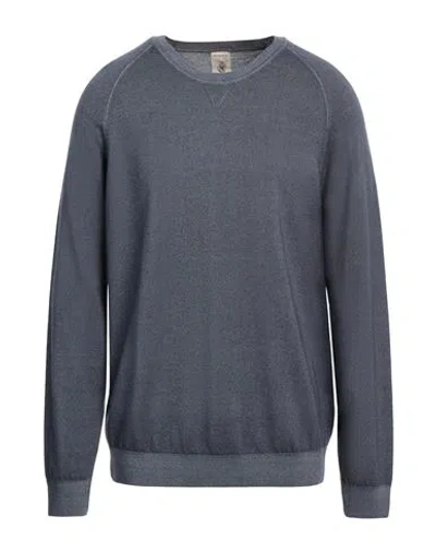 H953 Man Sweater Slate Blue Size 48 Merino Wool