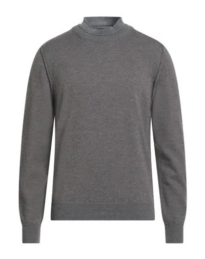 H953 Man Sweater Taupe Size 40 Merino Wool In Gray