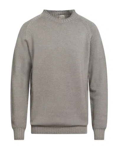 H953 Man Sweater Taupe Size 44 Merino Wool In Gray