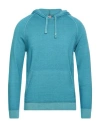 H953 Man Sweater Turquoise Size 42 Merino Wool In Blue