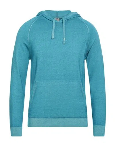 H953 Man Sweater Turquoise Size 42 Merino Wool In Blue
