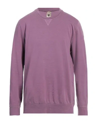 H953 Man Sweatshirt Mauve Size 44 Cotton In Purple
