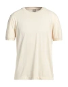 H953 Man T-shirt Cream Size 44 Cotton, Elastane In White