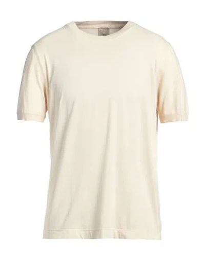 H953 Man T-shirt Cream Size 44 Cotton, Elastane In White