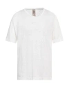 H953 Man T-shirt Ivory Size 44 Linen