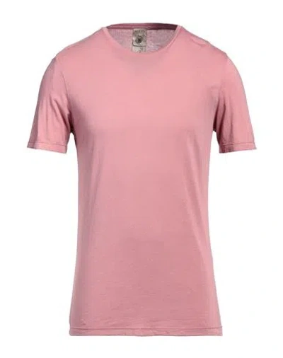 H953 Man T-shirt Antique Rose Size 44 Pima Cotton, Modal In Pink