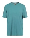 H953 Man T-shirt Turquoise Size 44 Cotton, Modal In Blue